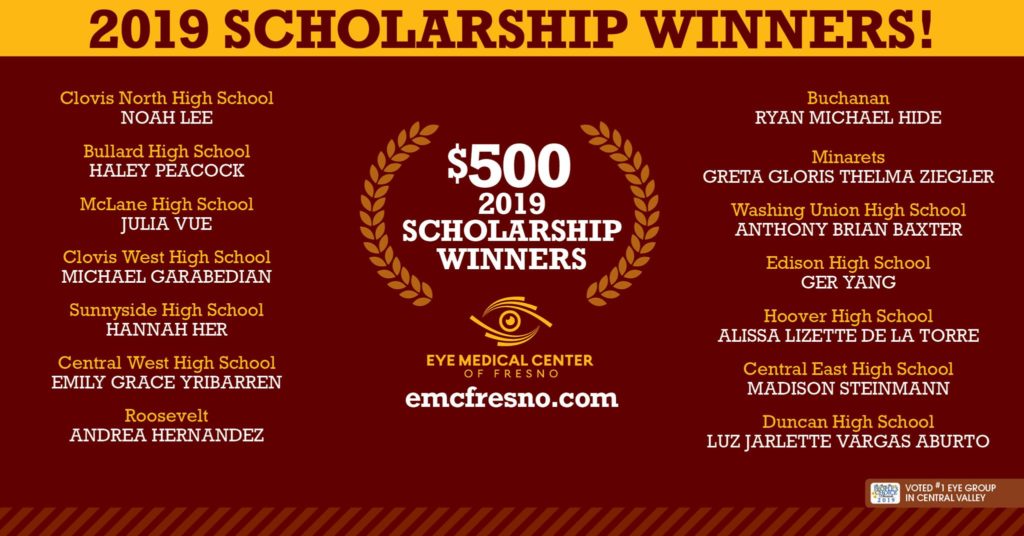 Meet the 2019 Eye Medical Center of Fresno Scholarship Winners